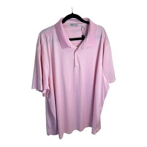 Bermuda Sands XP Mens 3XL Pink White Stripe Golf Polo Shirt Short‎ Sleeve